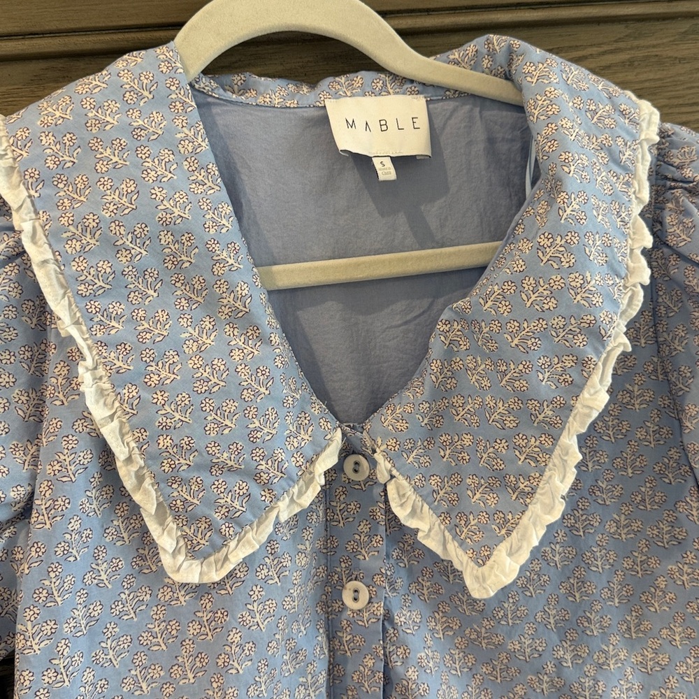 Blue Collared Button-Down Dress - Picture 6 of 6